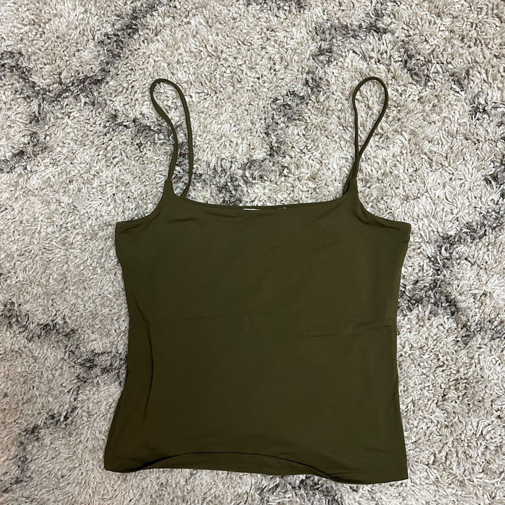 Mango Green Fitted Crop Camisole Top
